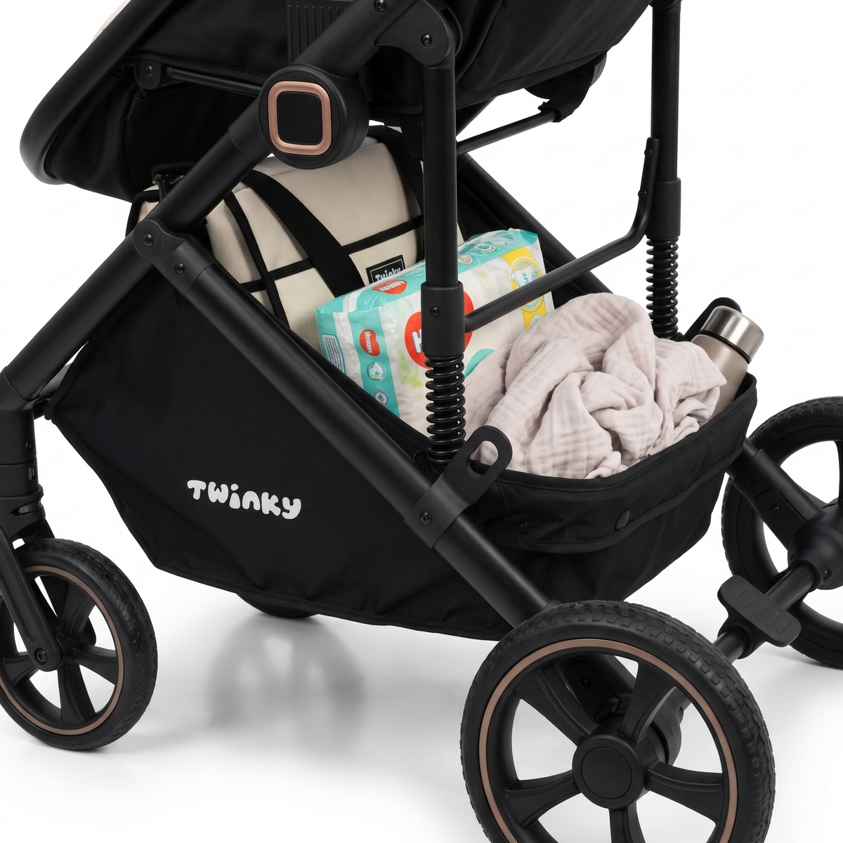 Twinky wózek dziecięcy 4 w 1 – czarny