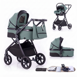 Poussette 4-en-1 Twinky - Noir platine