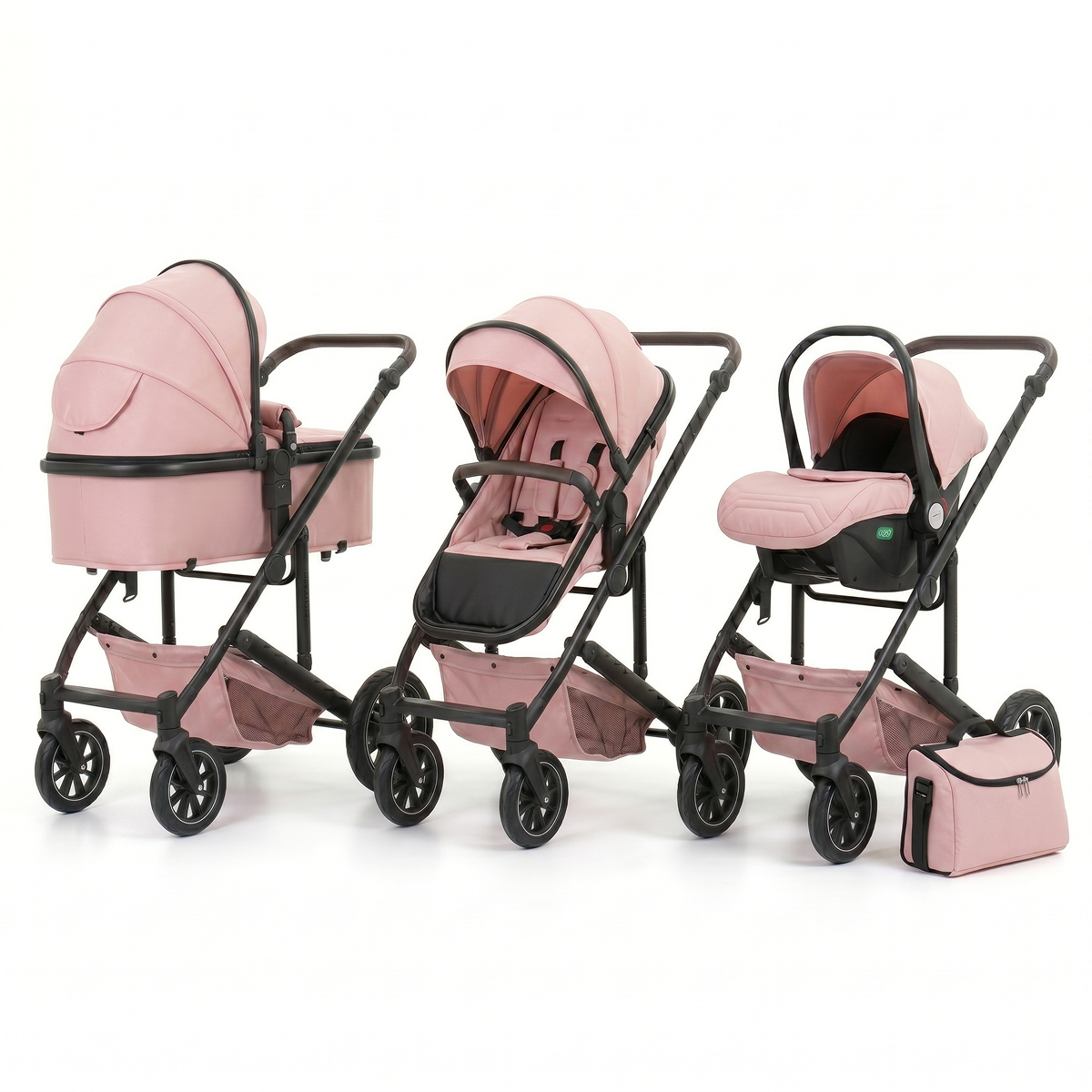 Twinky 4-in-1 Stroller - Soft Pink (Stroller, Car Seat & Travel Cot in 1)