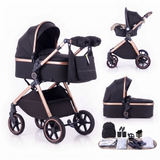 Poussette 4-en-1 Twinky - Noir or rose