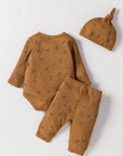 Cozy Brown Baby Suit with Matching Hat – Soft & Warm Winter Outfit