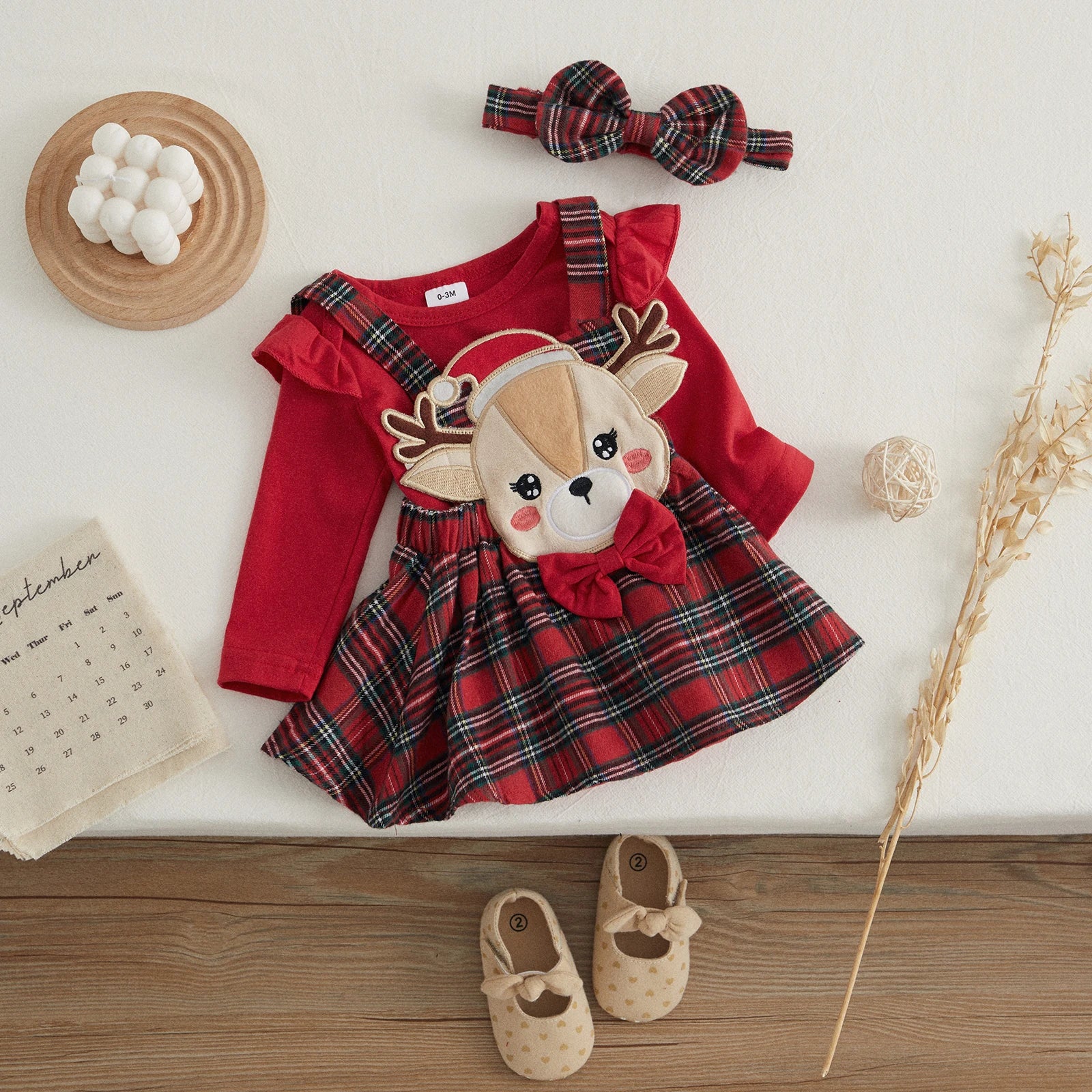 Twinky 2-in-1 Baby Christmas Romper & Festive Diadem Set – Adorable Holiday Cheer in One