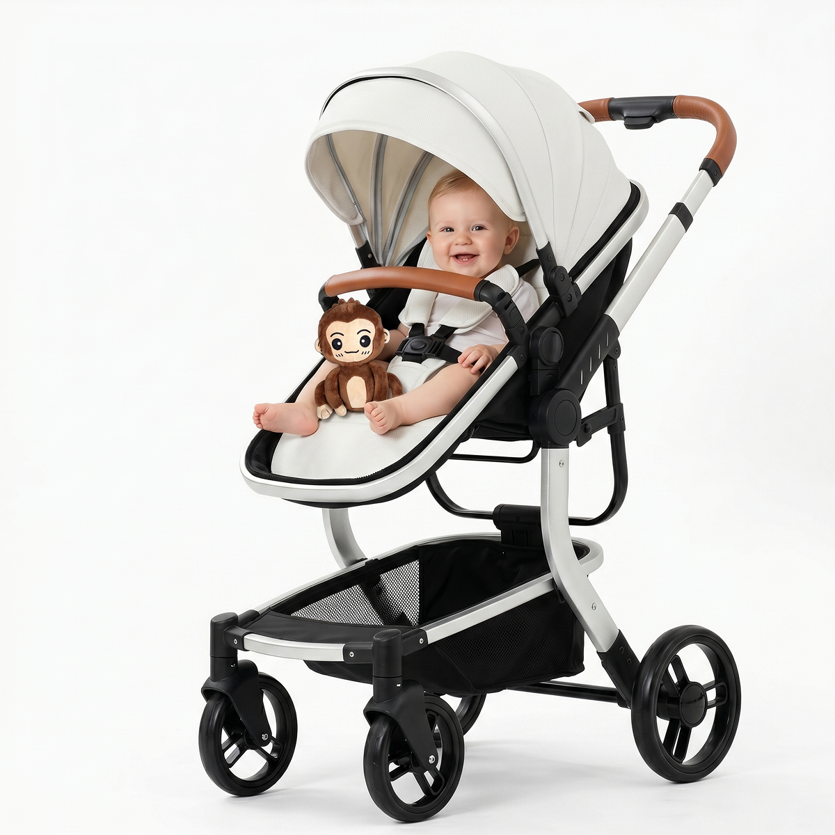 Twinky 4-i-1 Barnevogn Luxury Set Hvid | Luksus Barnevogn