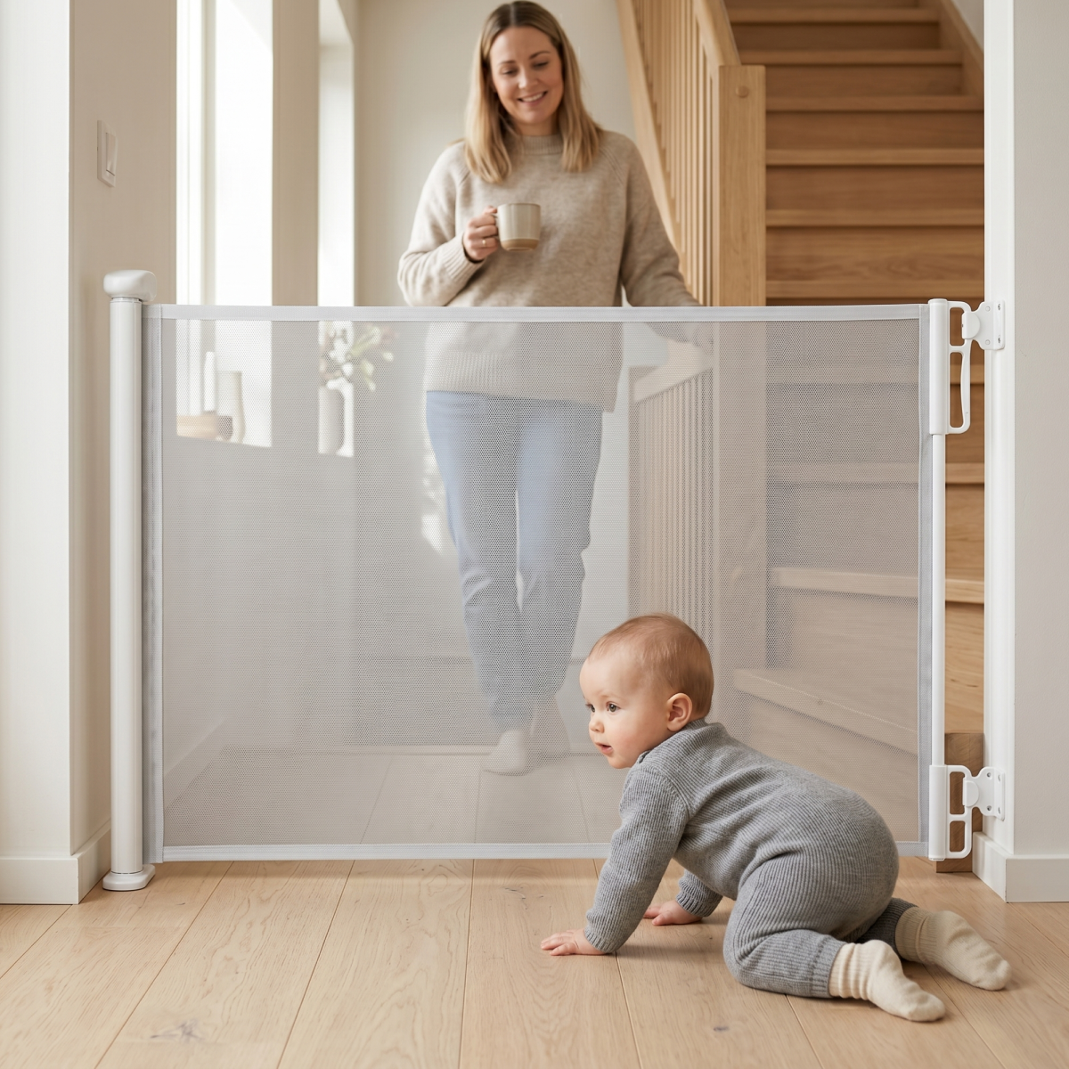 Twinky Roll-up Stair Gate - White